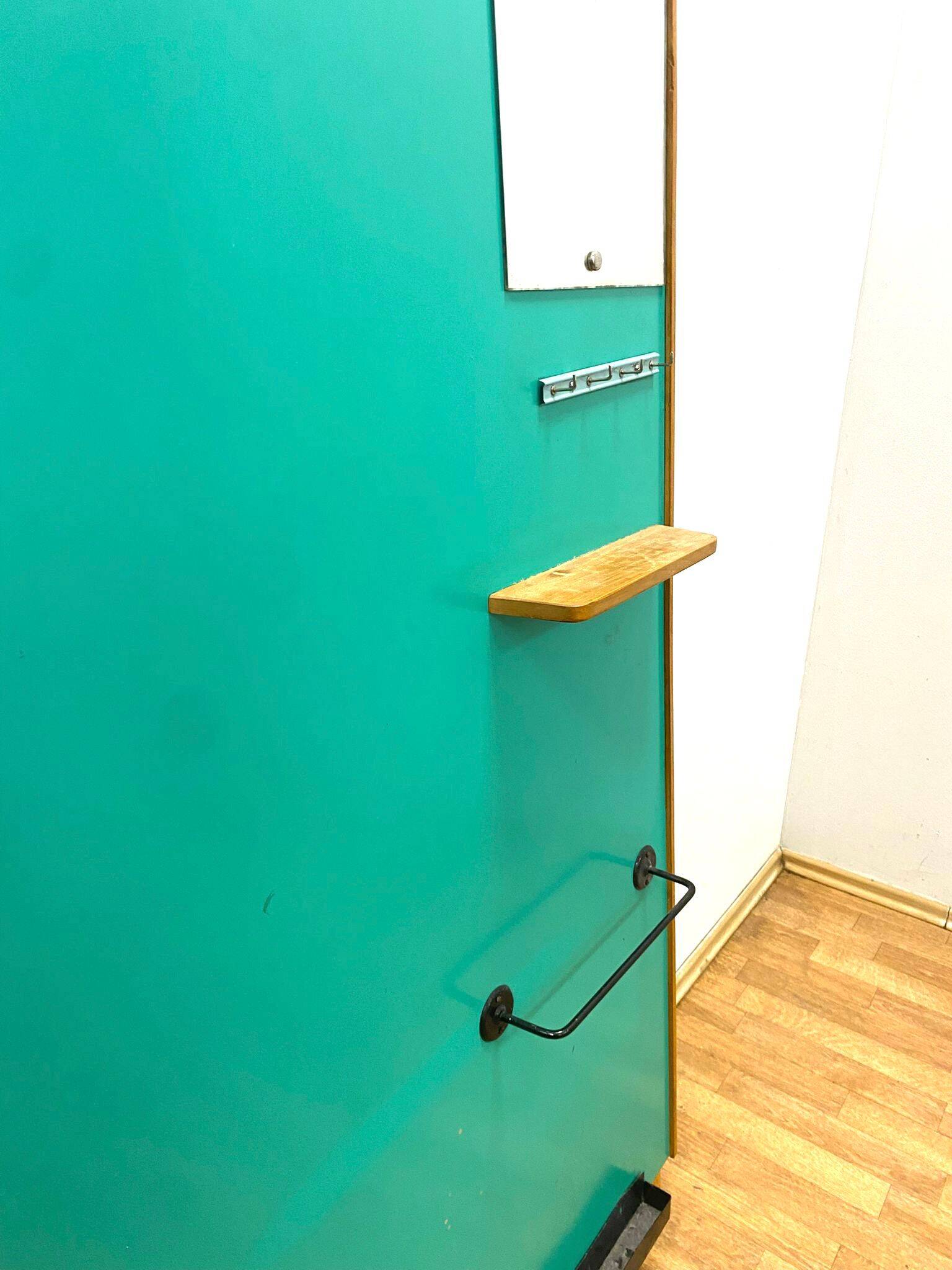 Retro Wall Hanger with Mirror, 1960s, Czechoslovakia