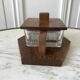 small art deco box in wood and molded glass from the 1930s