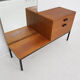 Mid-century teak hall way cabinet with mirror, The Netherlands 1950's