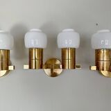 Brass and opaline glass wall lamps by Hans-Agne Jakobsson in mid-century style, Sweden, 1960s.