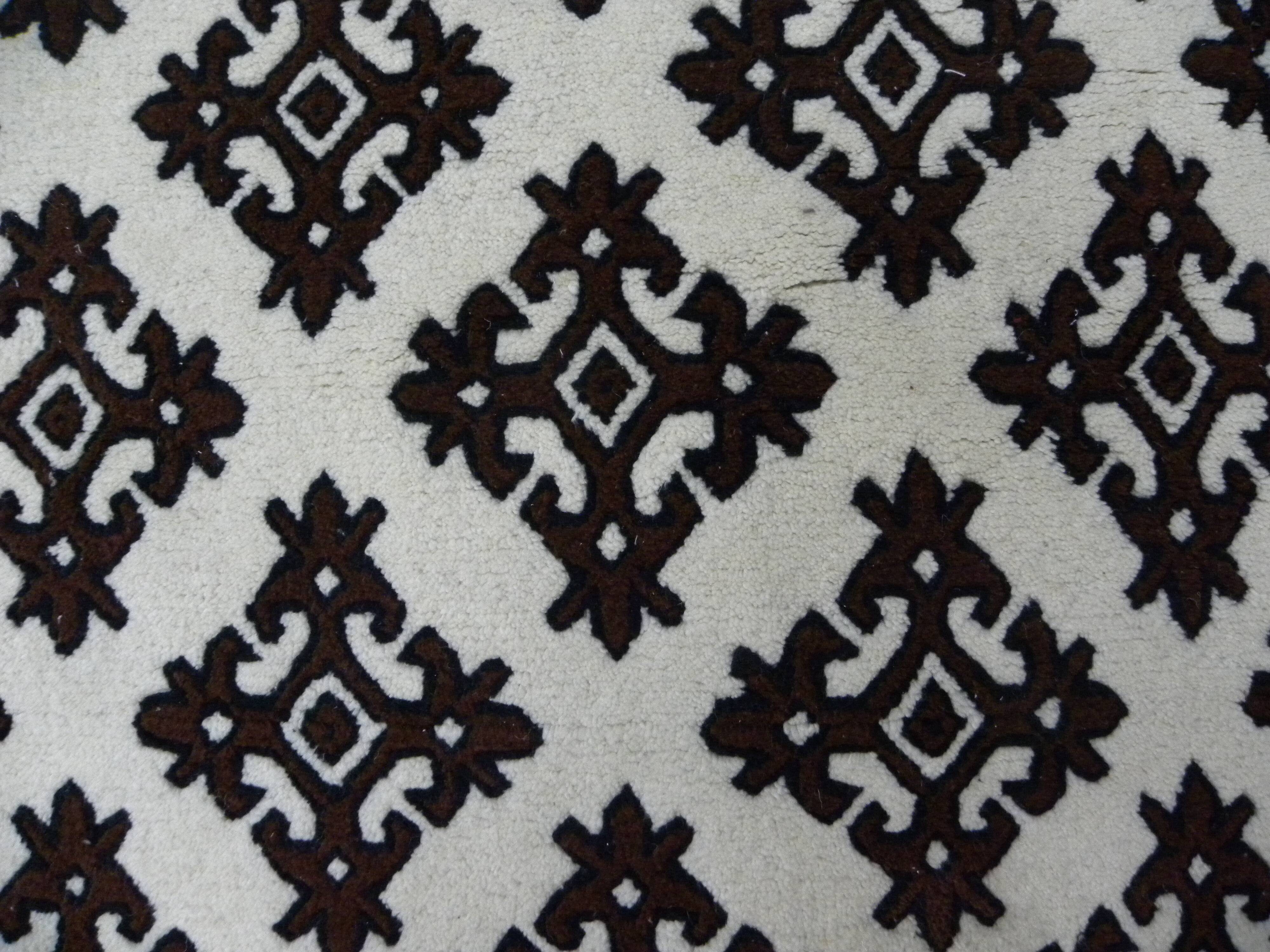 Large Berber Wool Runner – Black & Ecru Hallway Rug