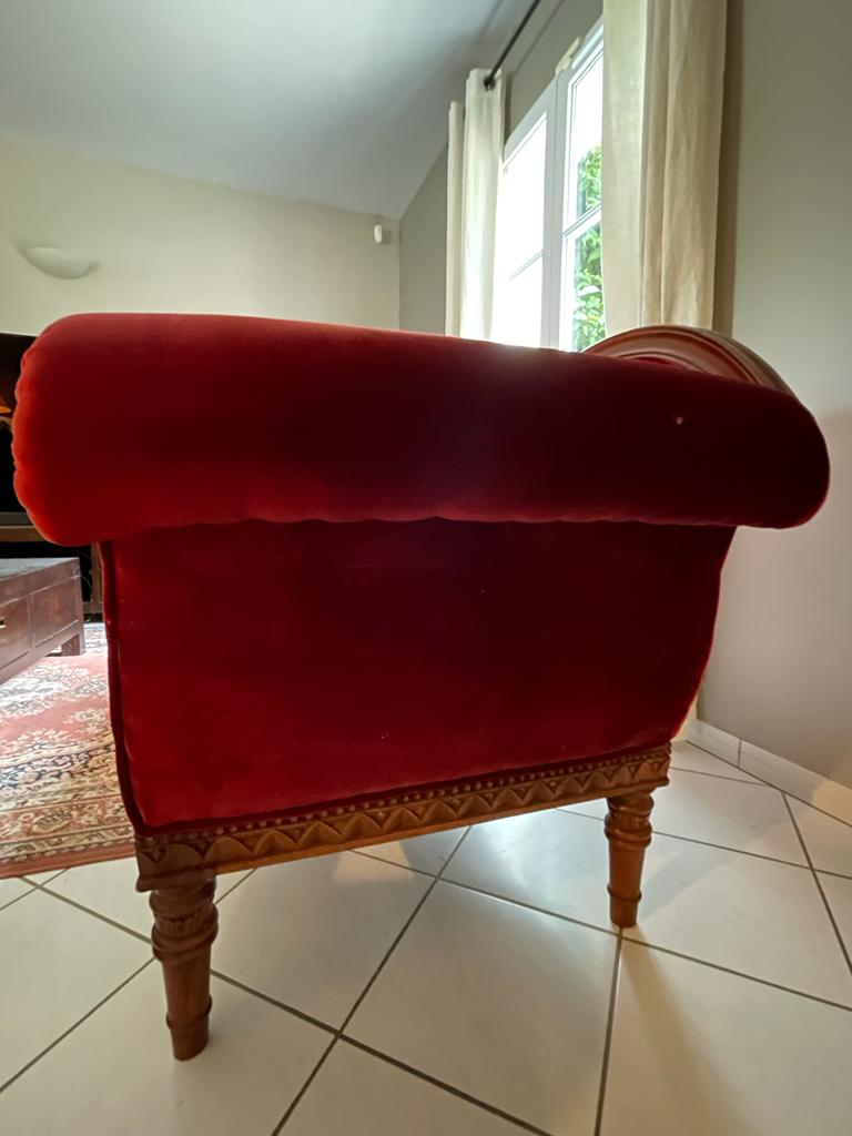 Red velvet daybed