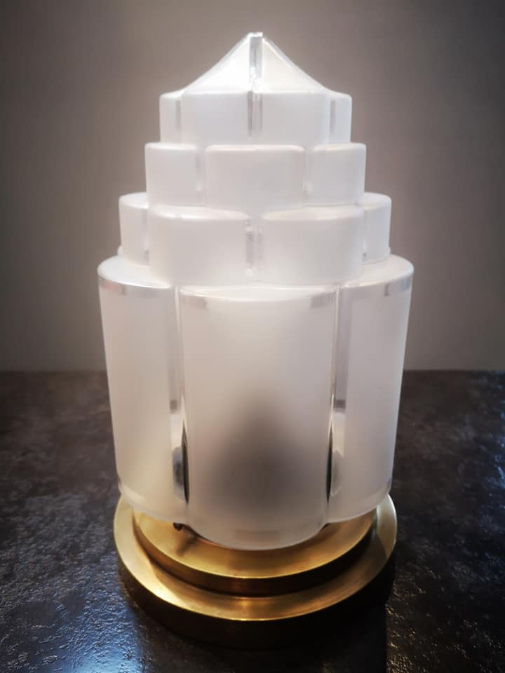 Ceiling lamp building skyscraper Art deco Bahaus modernist 1930s TBE H 26 cm
