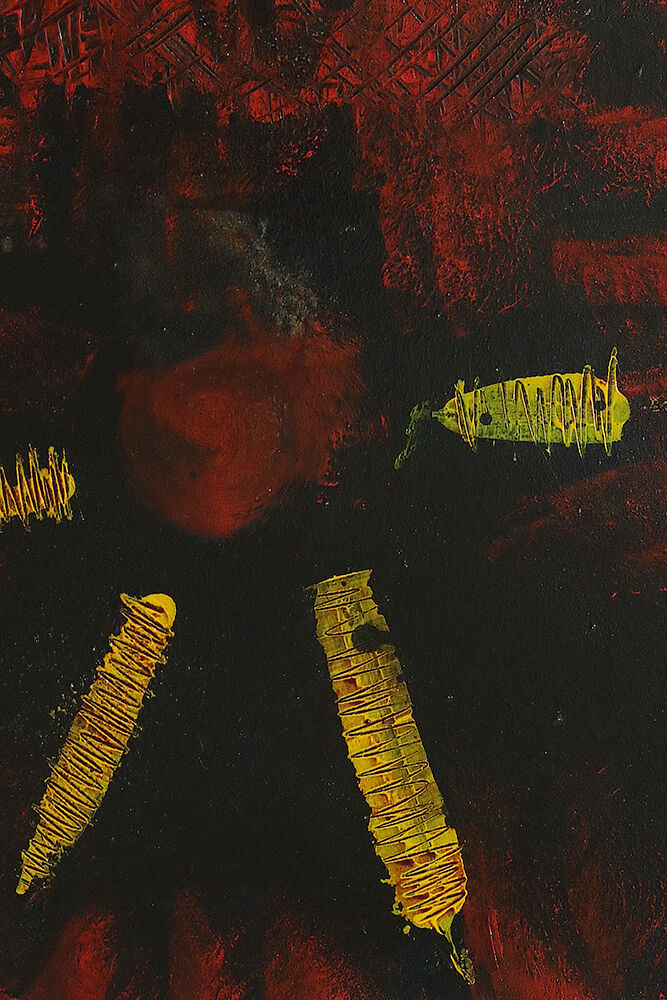 Roald Ditmer, Abstract Composition, oil paintings on canvas, 1999, framed