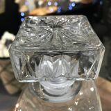 Vintage embossed glass whiskey decanter