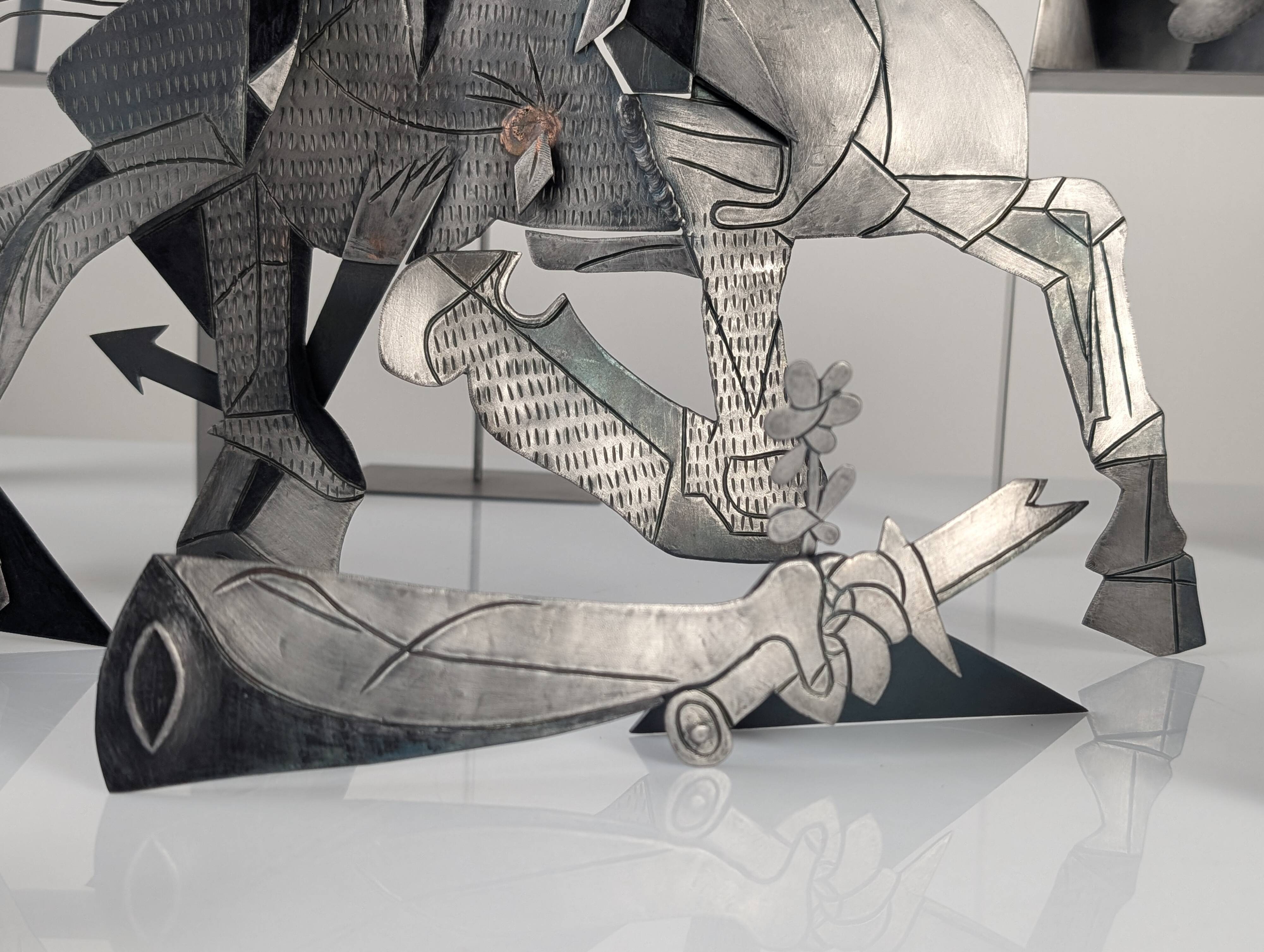 Sculptural Group "After Picasso" in Metal, Guernica Tribute, Late 20th Cent