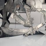 Groupe sculptural « D'après Picasso » en métal, hommage à Guernica, fin du XXe siècle