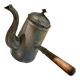 Tin coffee maker or kettle and wooden handle