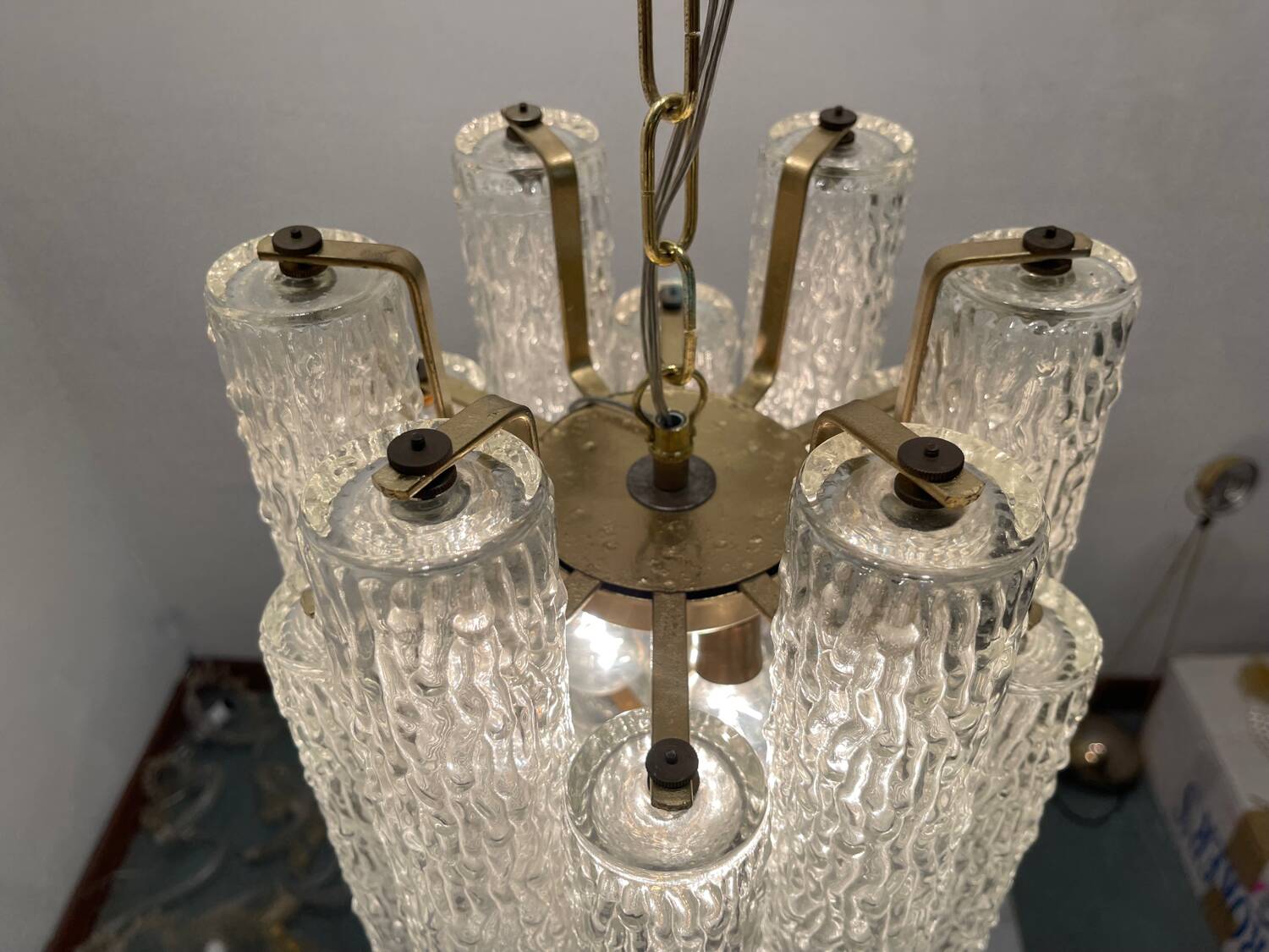 Set of 2 Murano Glass Tube Chandeliers 1970’s