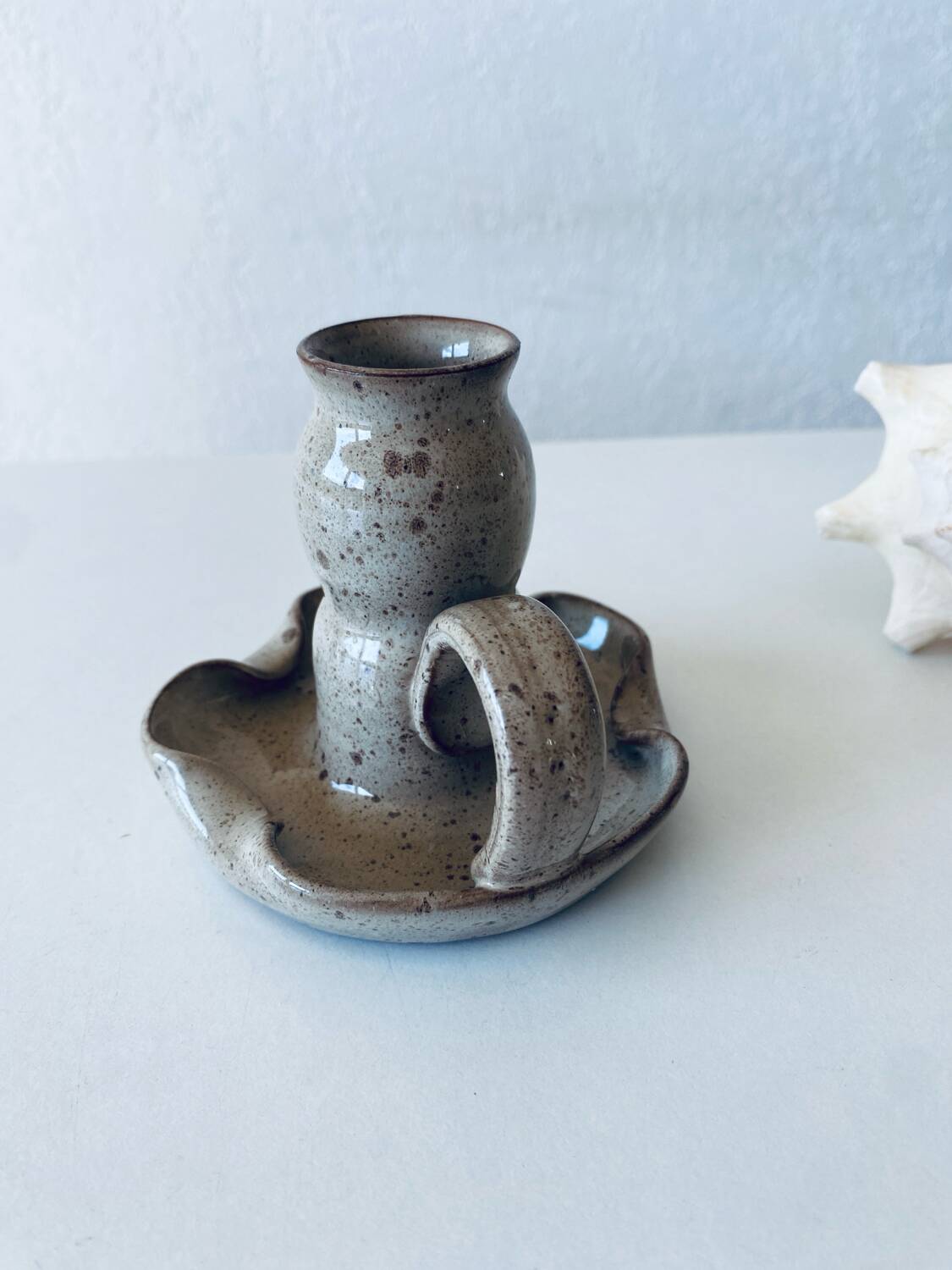 Ceramic candle holder signed Vallauris