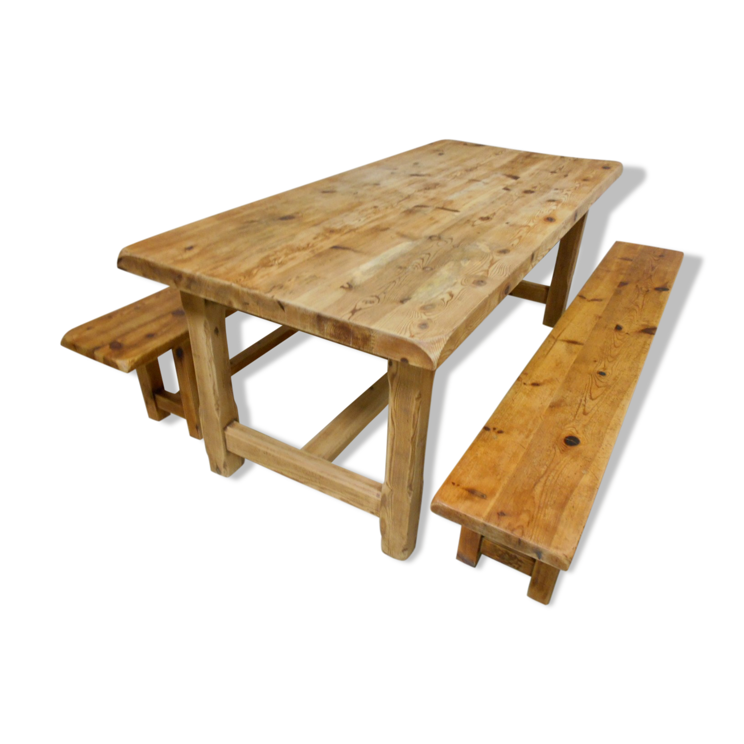Mountain farm table and two benches