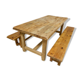Mountain farm table and two benches