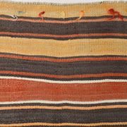4x7 Kilim Terracotta Red & Orange Striped Turkish Vintage Kilim Rug