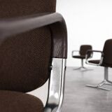 Pair of Vintage Mid-Century German Modern Fabric and Aluminium Chairs Mauser