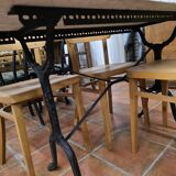 Ancienne table de bistrot dessus marbre