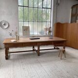 Solid walnut farmhouse castle table 1900 XXL