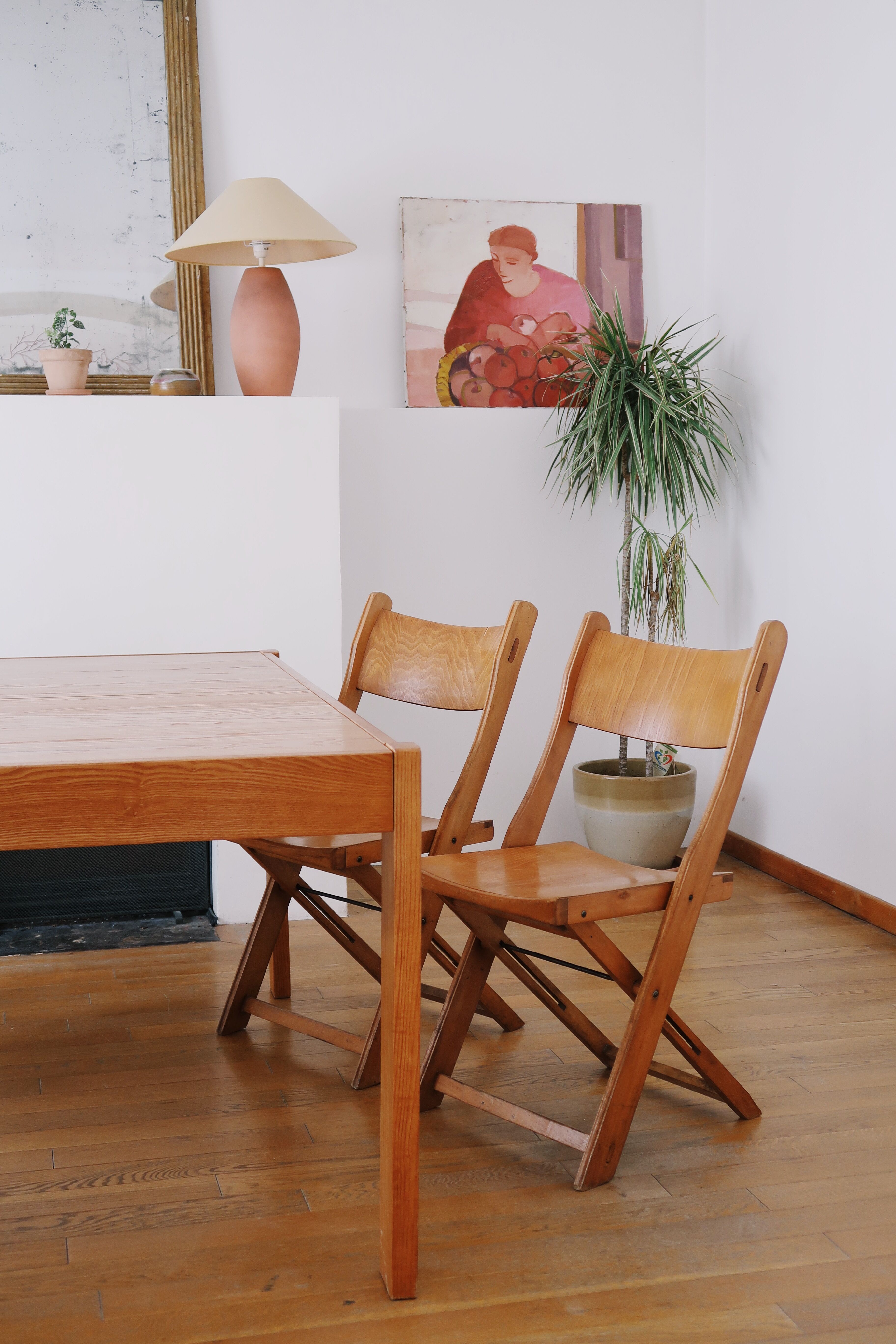 Set of 4 folding chairs in wood 70
