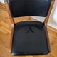 Vintage leather and wood chair pair
