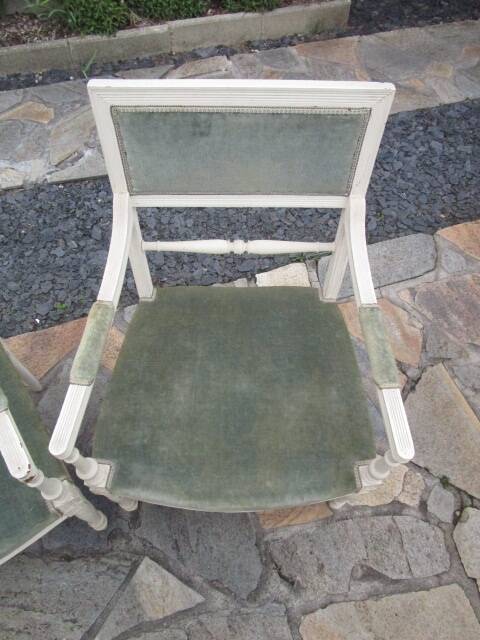 Pair of Louis XVI style armchairs