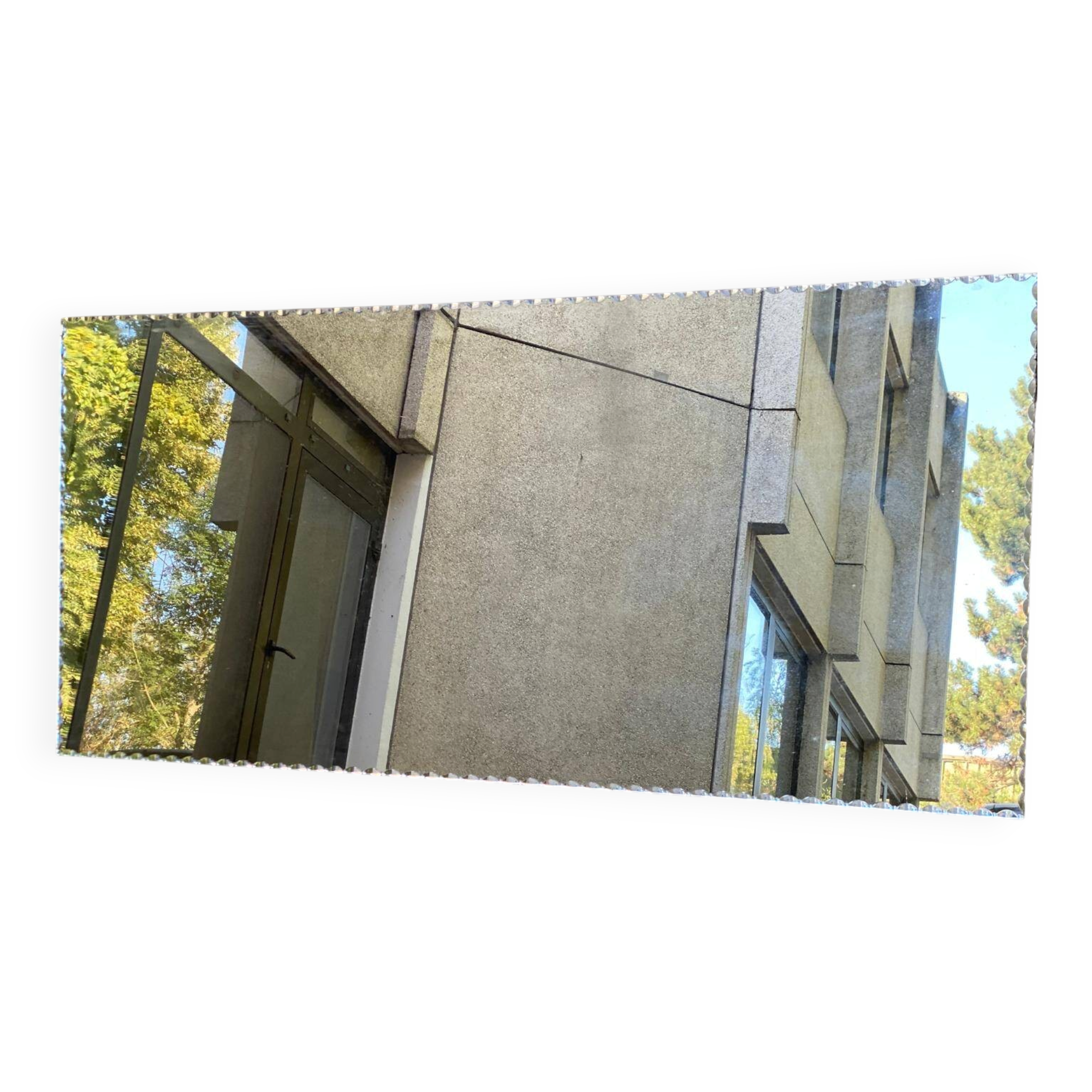 Grand miroir mural biseauté style art déco rectangulaire 190x90cm