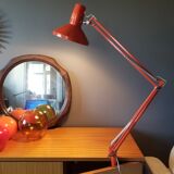 Ledu's vintage architect's lamp in orange sheet metal - 1960s