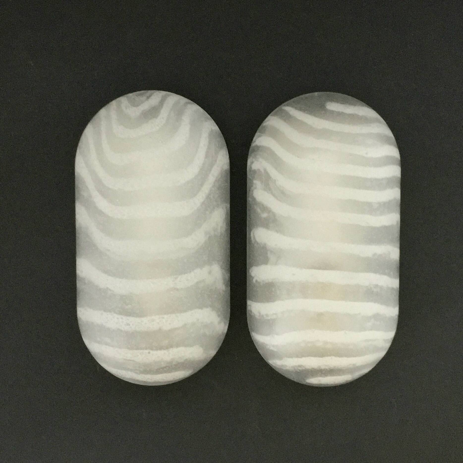 Pair of Modernist Striped Glass Wall Lamps from Peill & Putzler, 1970s