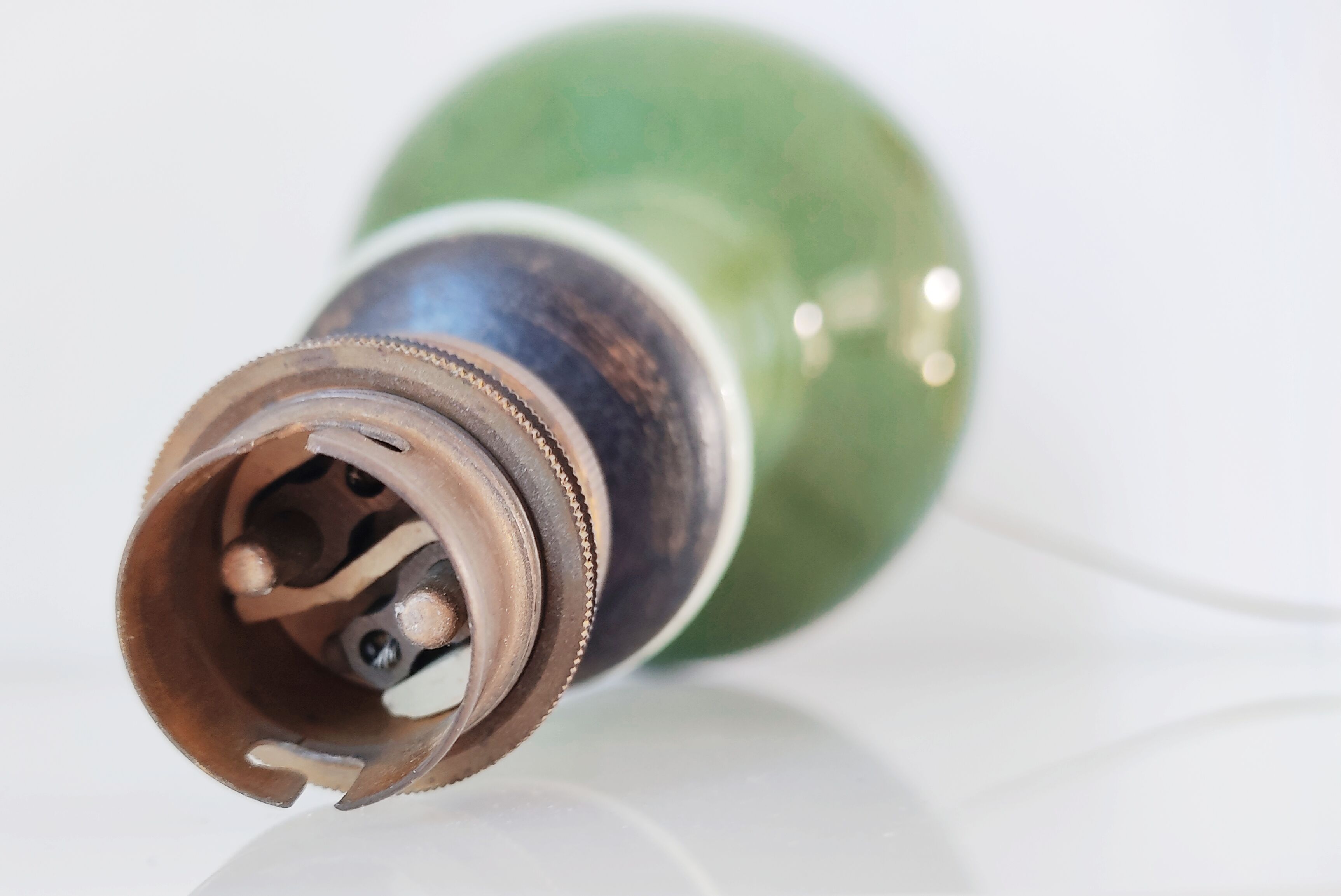 Green ceramic lamp foot