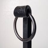 Pair of modernist wrought iron andirons - 1950s
