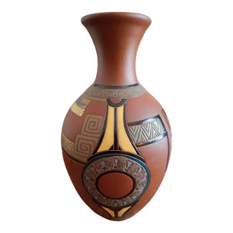 Enamelled art deco vase