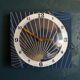 Vintage clock silent rectangular wall pendulum "golden blue vegetable"