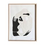 Lot of two poetic works, in 30 x 40 cm format, ink and paint on paper