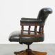 Dark Green Cowhide Leather Swivel and Tilt Chesterfield Office Chair