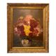 Old painting, still life with Dahlias, signed E Boudet late nineteenth century.