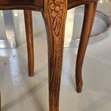 Louis XV style stool in cherry wood and tapestry
