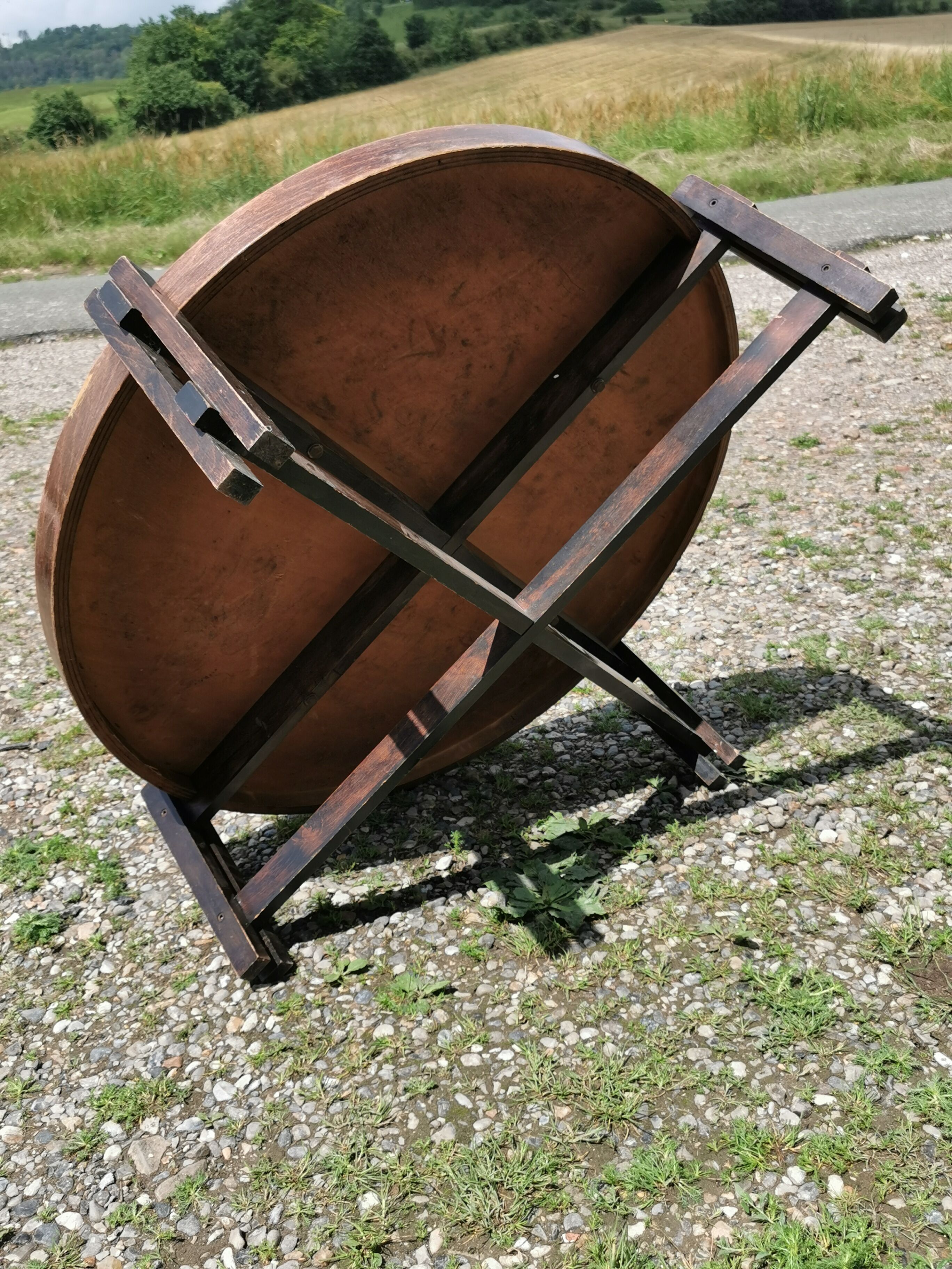 Coffee table in wood and ceramic signed Capron