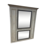 old trumeau mirror start xx to 2 mirrors patinated gray alpaca and gray trench coat 114x138cm