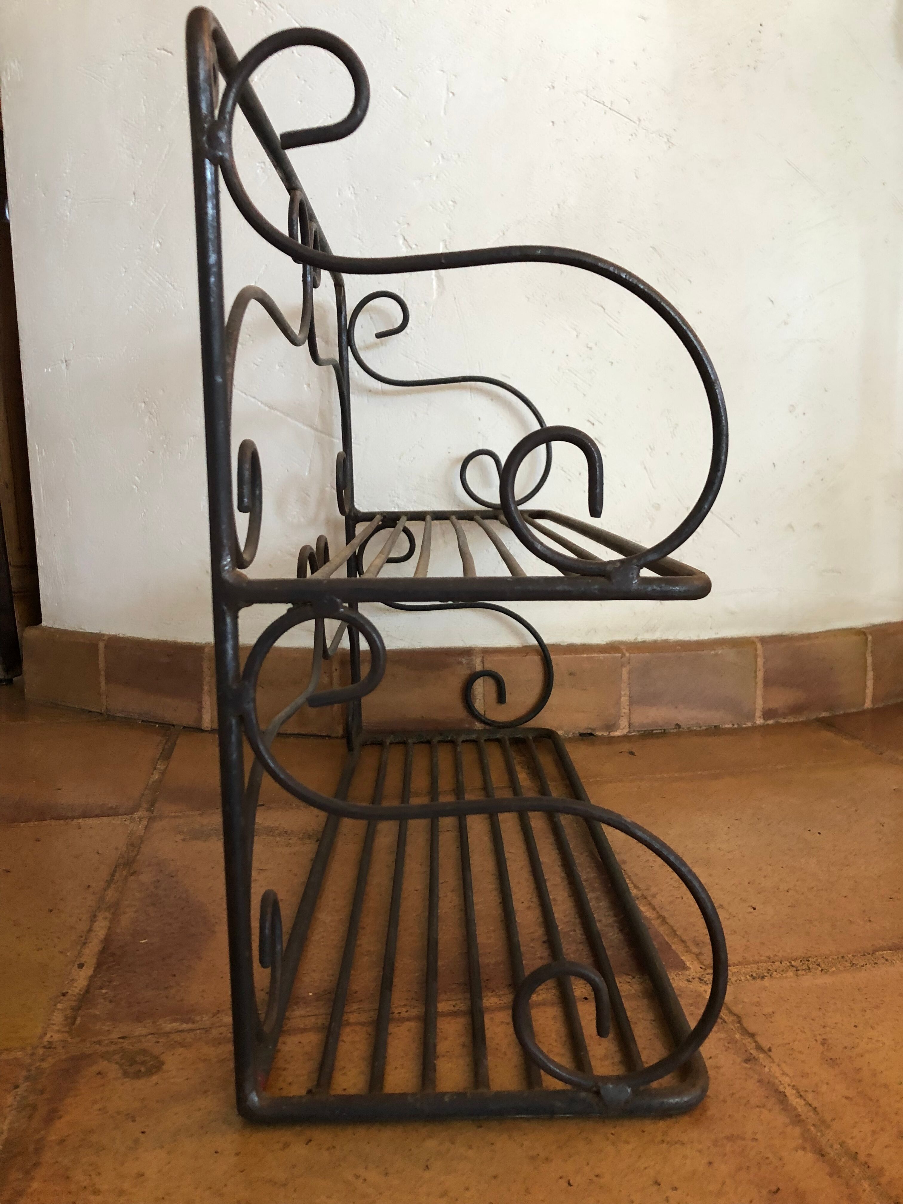 Massive forged iron shelf