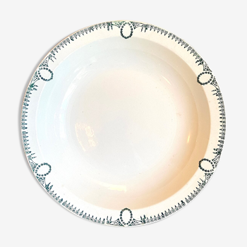 Round and hollow dish St Amand & Hamage in white and blue iron earth