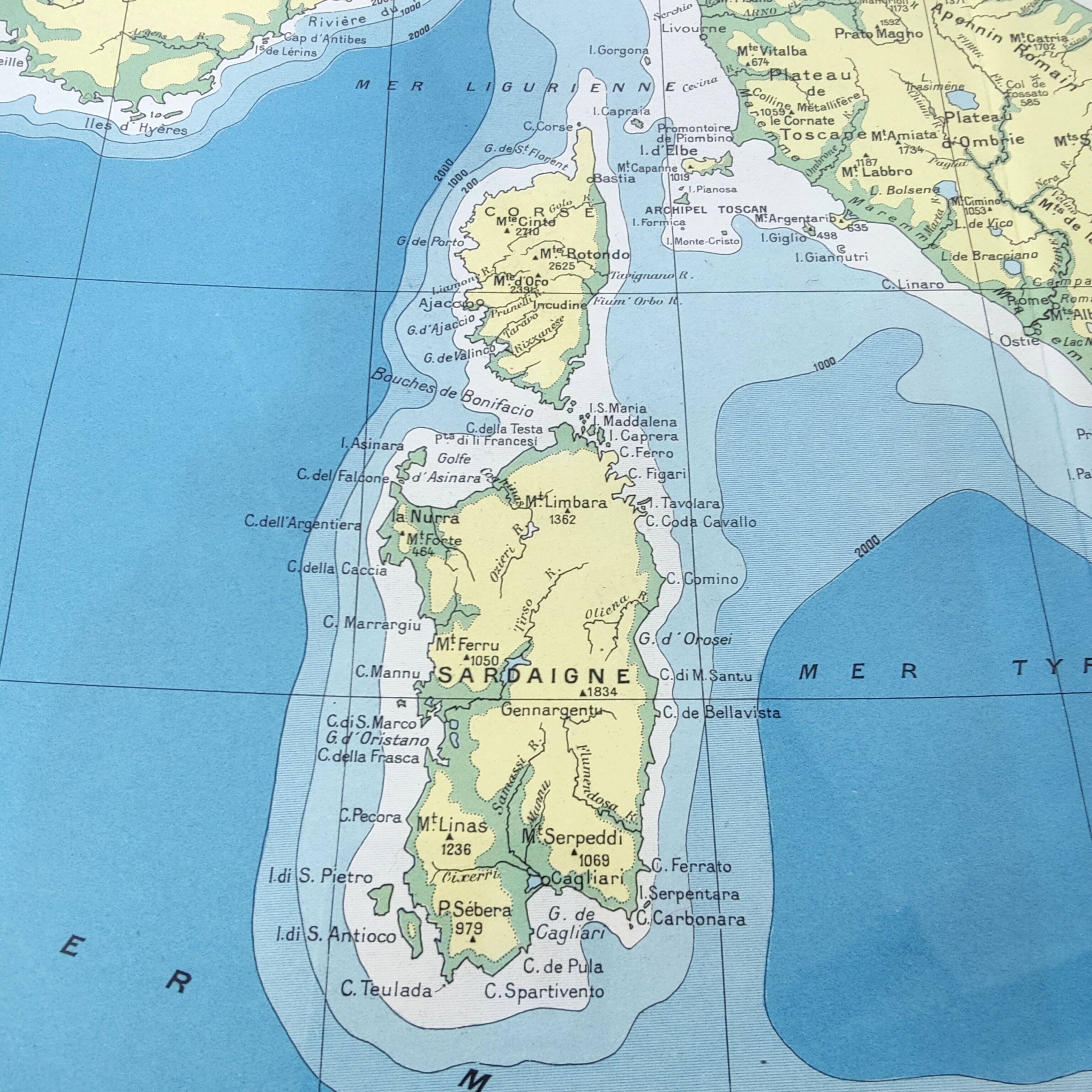 Italy Europe Venice vintage map 43x43cm from 1950