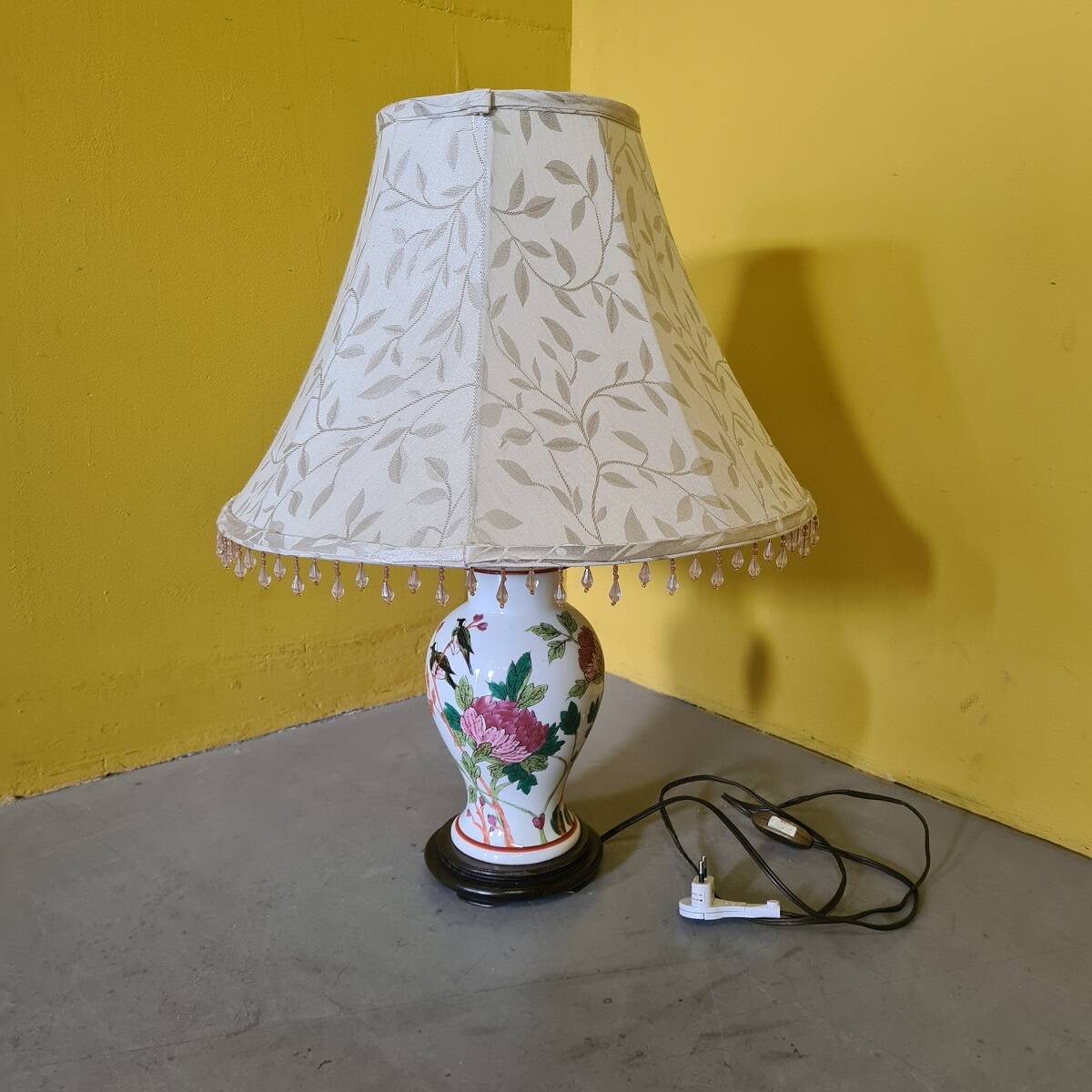 French Porcelain Table Lamp D'art De Rodez, from the 1980s