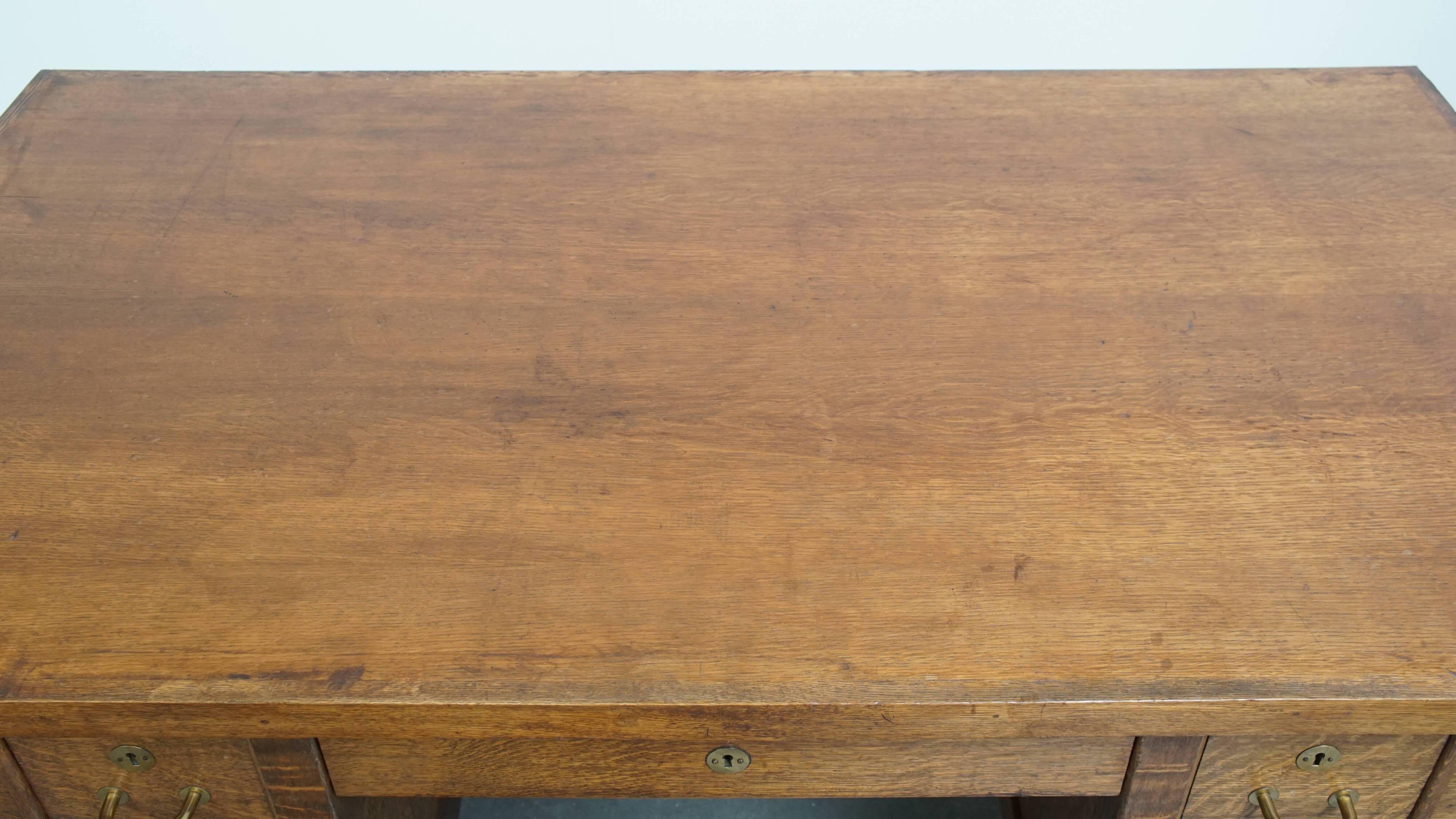 Bureau Art Déco ancien du début du XXe siècle, en chêne