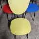 6 coloured vintage chairs