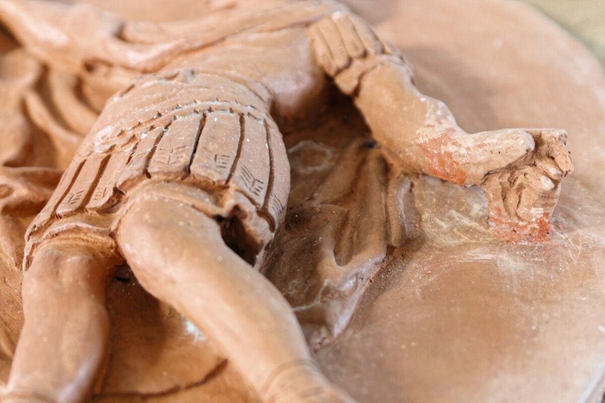 Pair of terracotta medallions