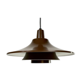 Suspension en aluminium laqué chocolat produite au Danemark, Design scandinave 1970-1980