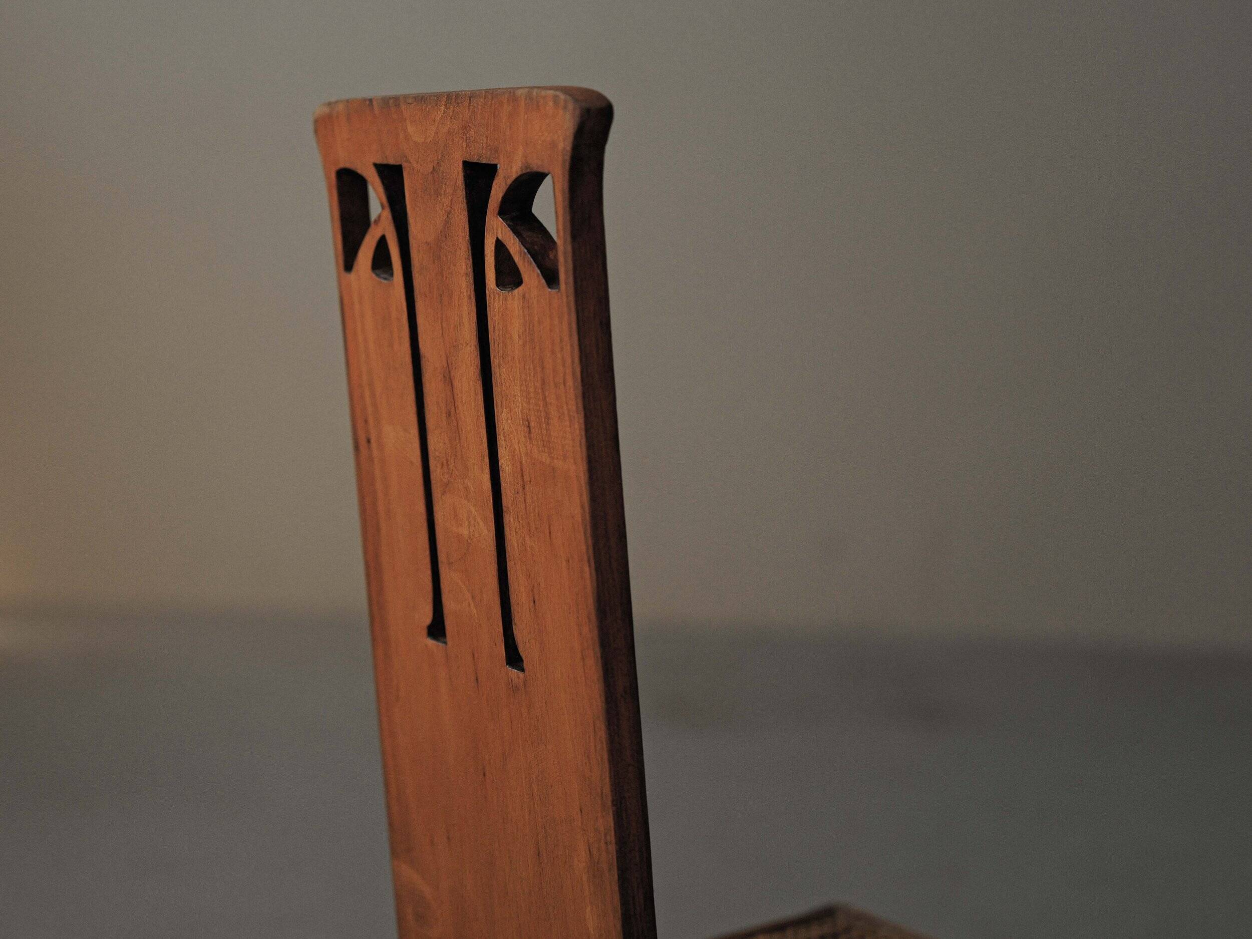 Chaise d'appoint géométrique, Arts & Crafts, vers 1900-1925