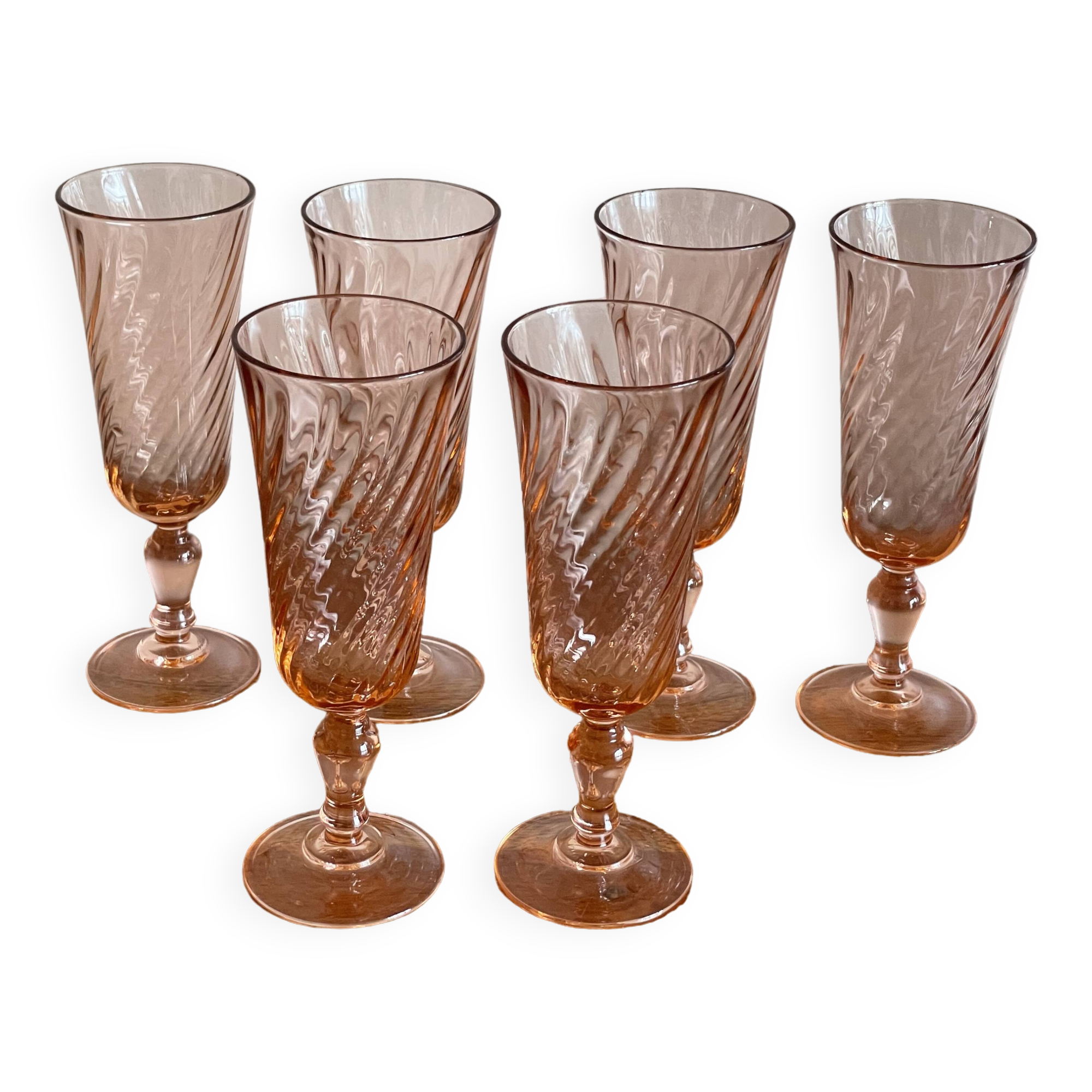 6 Rosaline champagne glasses