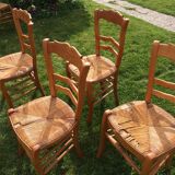 Set of 4 straw chairs