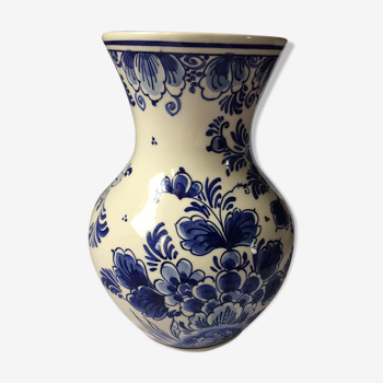 Delft earthenware baluster vase