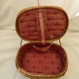 Old padded interior wicker box.