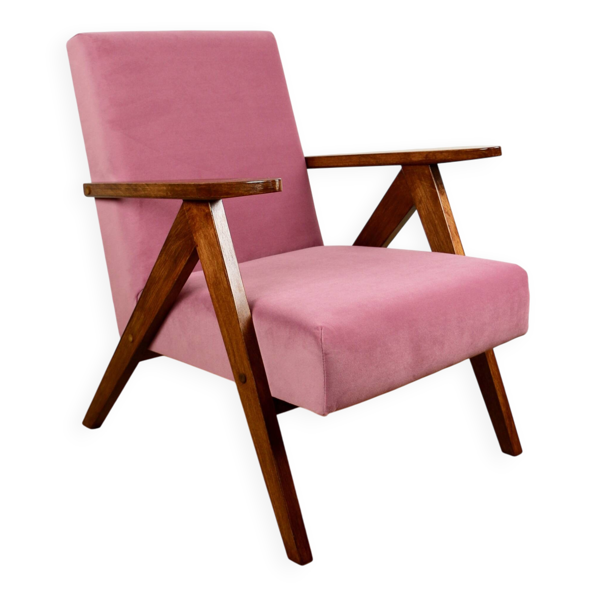 Fauteuil vintage B-310 VAR rose jade structurel années 1970 - 2 exemplaires disponibles